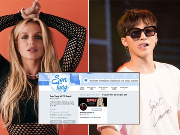 Britney Spears bất ngờ theo dõi fanpage của Sơn Tùng tại Brazil
