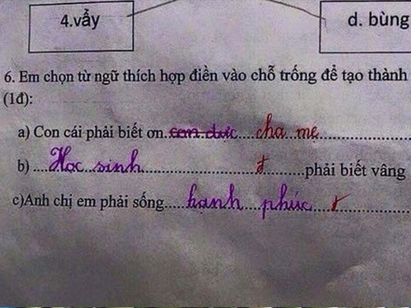 Những câu trả lời bá đạo của học sinh khiến cộng đồng mạng dậy sóng