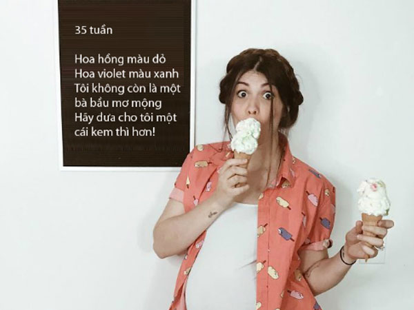 Mẹ trẻ chụp ảnh bầu để chứng minh thực tế không lung linh như trên mạng