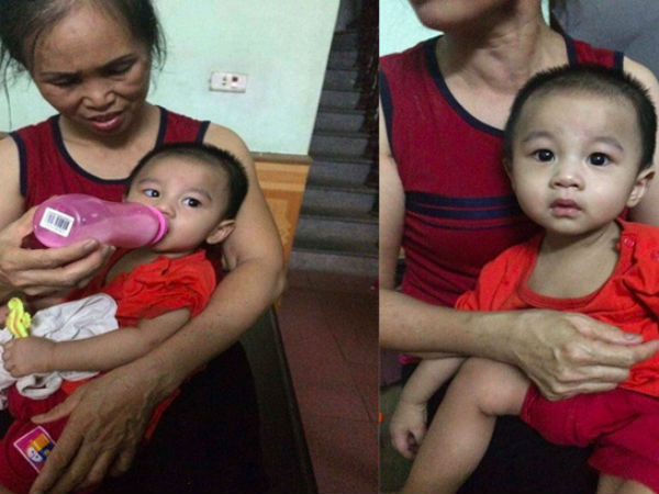 Hà Nội: Bé trai kháu khỉnh bị bỏ rơi trong khuôn viên hội chợ