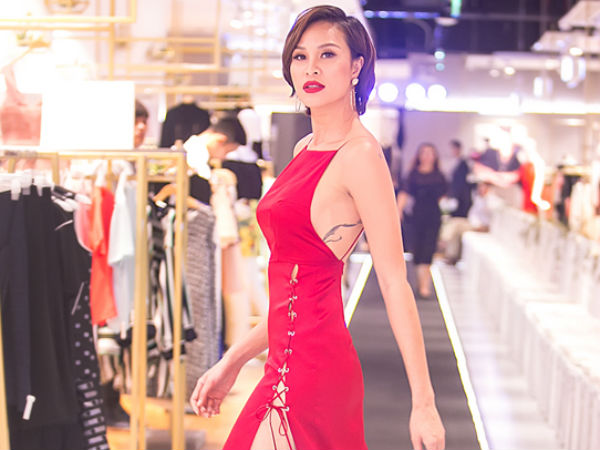 Phương Mai sexy hết cỡ với váy hở lưng, xẻ cao đến hông