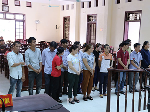 17 bị cáo đi cùng một ôtô đến hầu tòa