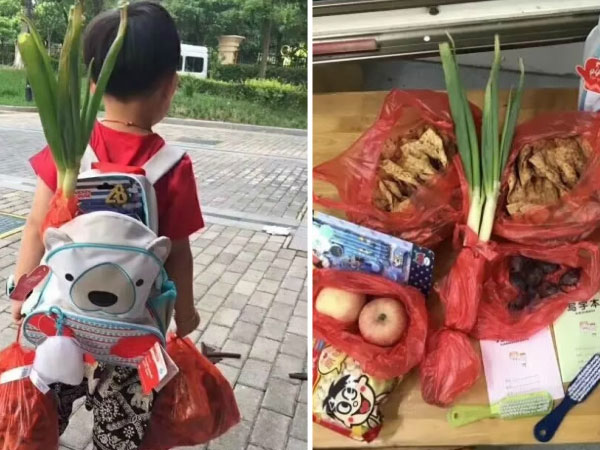 Hành trang siêu độc của nhóc tì Trung Quốc ngày đầu tiên tới trường