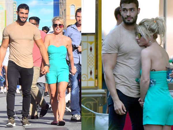 Britney Spears nũng nịu ngả vào lòng bồ trẻ trong công viên Disney