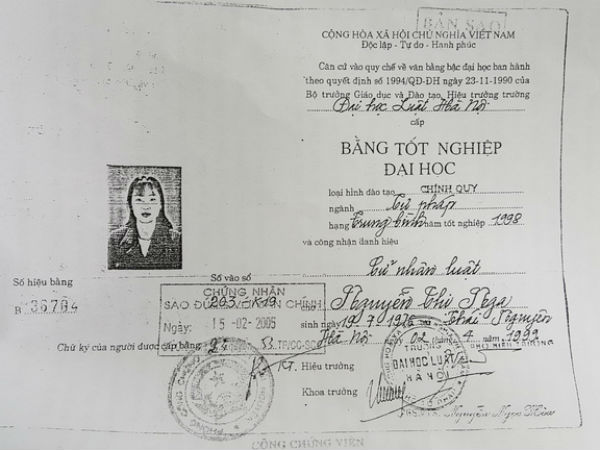 Phát hiện thẩm phán TAND thành phố Thái Nguyên dùng bằng giả