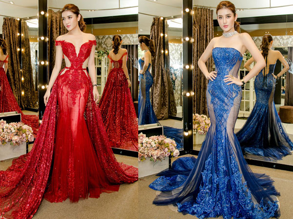 Huyền My thử trang phục dạ hội cho Miss Grand International