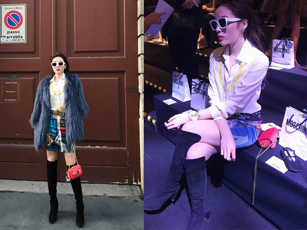 Tới Milan Fashion Week, Kỳ Duyên đầu tư kỹ lưỡng và xuất hiện ngay trên hàng ghế đầu show Moschino