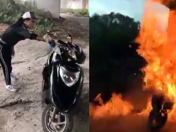 “Dậy sóng”, cô gái phát ngôn bừa bãi, đốt xe dưới gầm cầu ở Sài Gòn