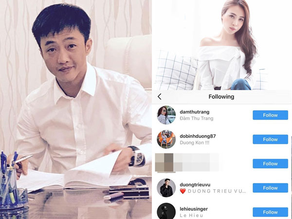 Cường Đô la ngừng theo dõi Hạ Vi, chỉ theo dõi Đàm Thu Trang trên mạng xã hội