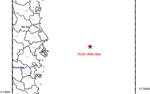 Xuất hiện động đất trên Biển Đông