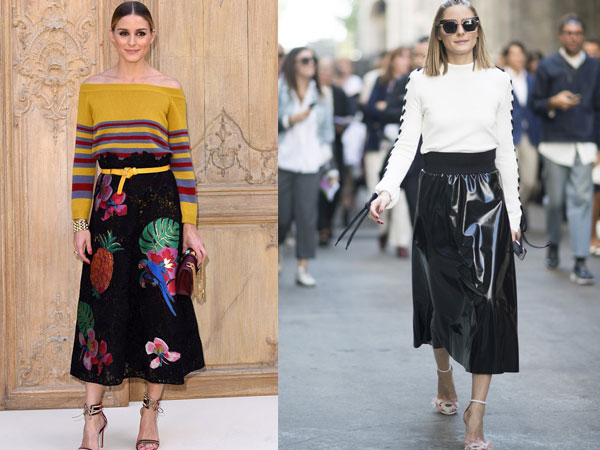 Học cách mix áo len và chân váy hợp mốt như Olivia Palermo