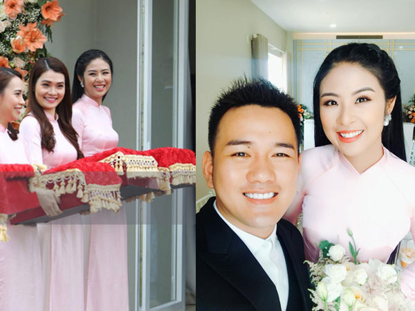 Ngọc Hân rạng rỡ bê tráp cho nhà gái, tiễn bạn thân Đặng Thu Thảo về nhà chồng