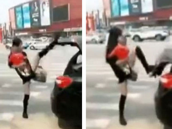Trào lưu hài hước “đóng cốp xe bằng chân” để… đọ chân dài