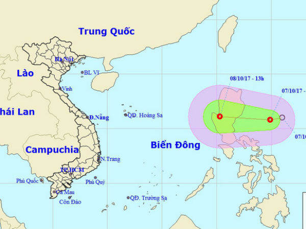 Xuất hiện áp thấp nhiệt đới gần Biển Đông