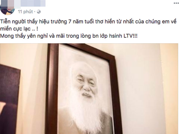 Các thế hệ học trò trường Lương Thế Vinh bày tỏ niềm thương tiếc trước sự ra đi của thầy Văn Như Cương