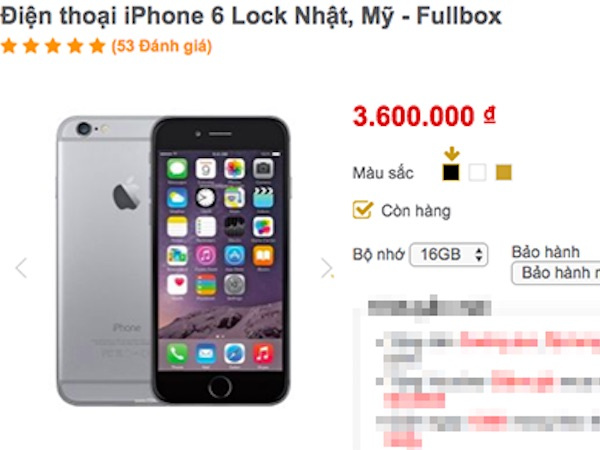 iPhone 6 lock giảm giá mạnh, chỉ còn hơn 3 triệu đồng