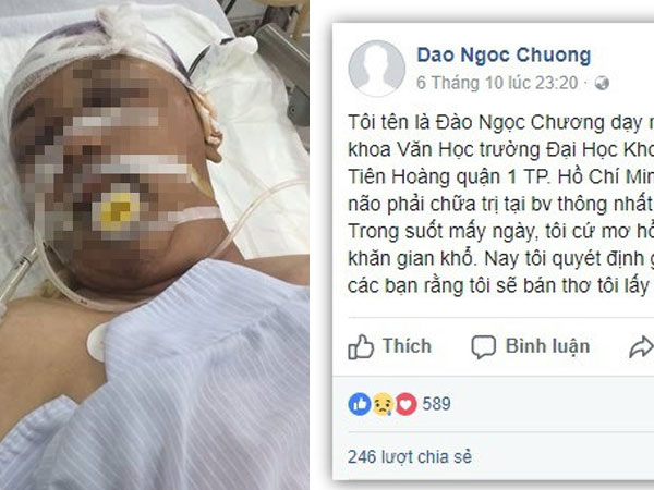Thầy giáo rao bán thơ 5.000 đồng để chữa bệnh hiểm nghèo