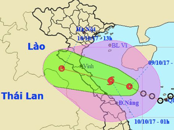 Thời tiết 10/10: Áp thấp giật cấp 9 đổ bộ Hà Tĩnh – Quảng Bình