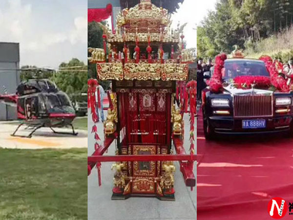 "Lác mắt" xem con trai tỷ phú rước dâu bằng trực thăng, siêu xe tiền tỷ