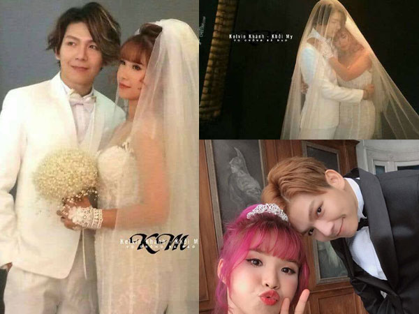 Khởi My e ấp, Kelvin Khánh để tóc dài lãng tử trong hậu trường chụp ảnh cưới