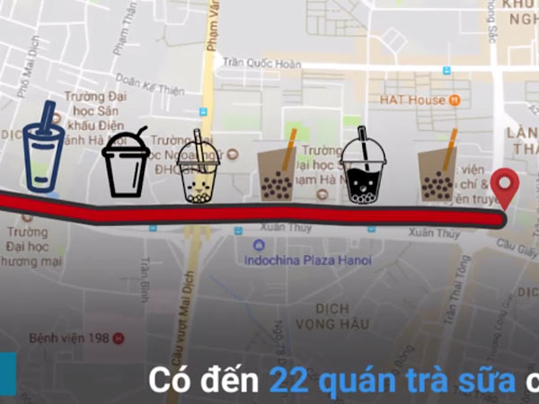 Video: Đoạn đường 1 km có 22 quán trà sữa ở Hà Nội