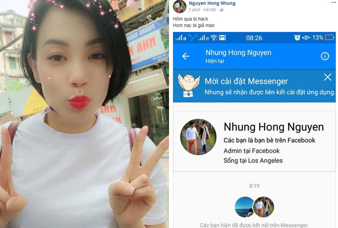 Vợ Xuân Bắc tung bằng chứng Facebook bị giả mạo