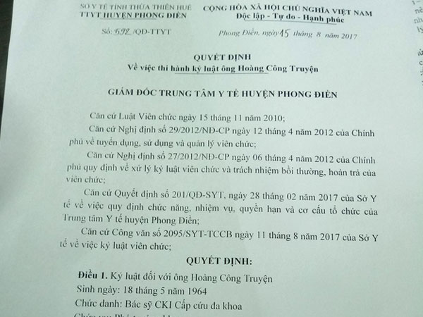Công văn yêu cầu xử lý bác sĩ "nói xấu" bộ trưởng "có vấn đề"?