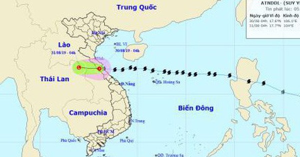 Bão số 4 đã suy yếu thành áp thấp nhiệt đới, miền Trung vẫn có mưa vừa, mưa to