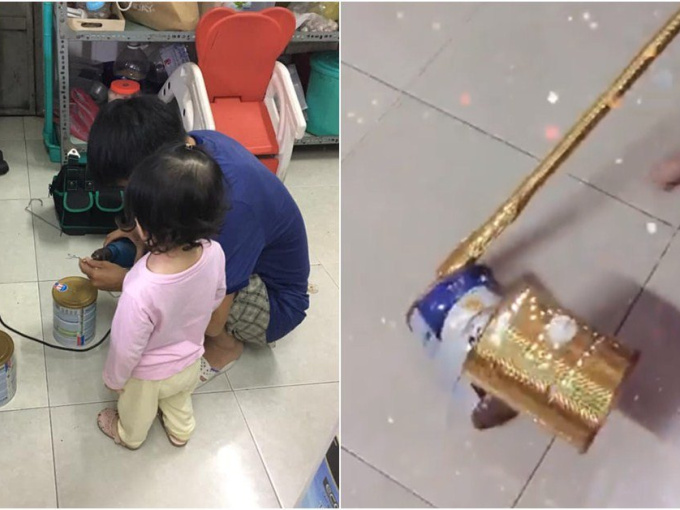 Làm lồng đèn Trung thu cho con bằng vỏ lon, ông bố khiến ai cũng muốn quay về tuổi thơ