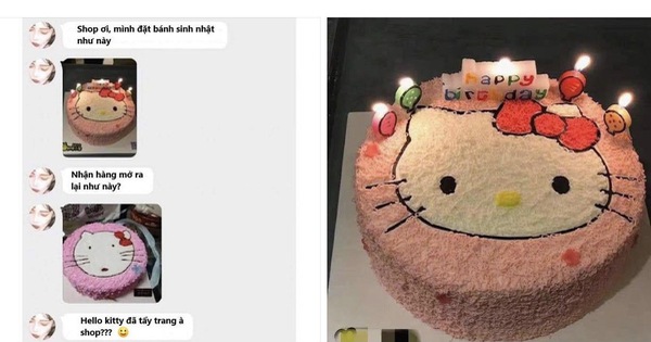 Đặt hình Hello Kitty, cô gái lại nhận về chiếc bánh mặt mèo bị 'tẩy trang', xấu tới mức không muốn thổi nến